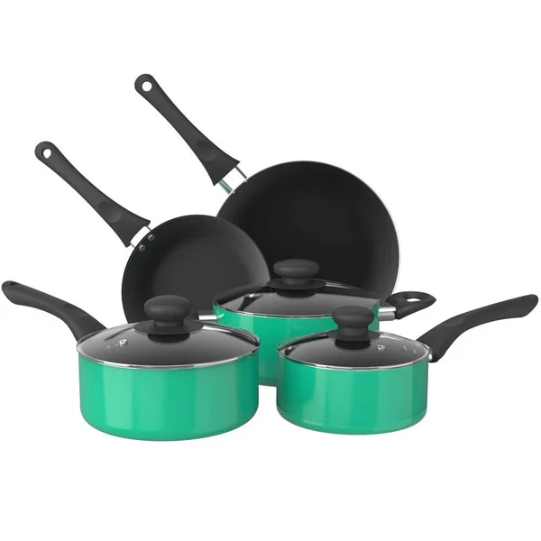 Mosta Aluminum Alloy Non-Stick Cookware Set, Pots and Pans - 8-Piece Set (Green)