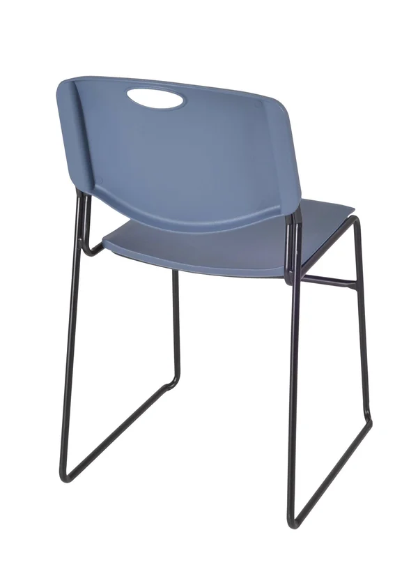 Regency Kee 36x22 Square Breakroom Table- Beige/ Chrome & 4 Zeng Stack Chairs- Grey