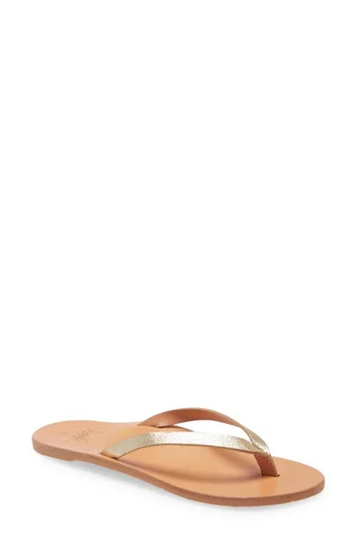 Women's Beek Seabird Flip Flop, Size 10 M - Metallic