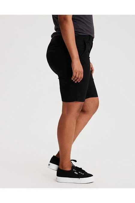 Ae Khaki Skinny Bermuda Short Women's Faded Black 000
