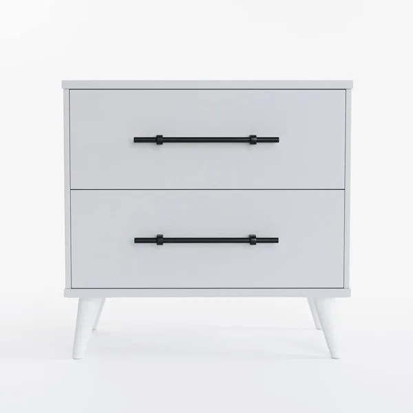 Brookside Emery 2-Drawer White Nightstand