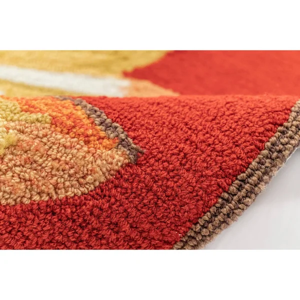 Trans-Ocean Frontporch Sunflower Red Rug 30x22x48x22
