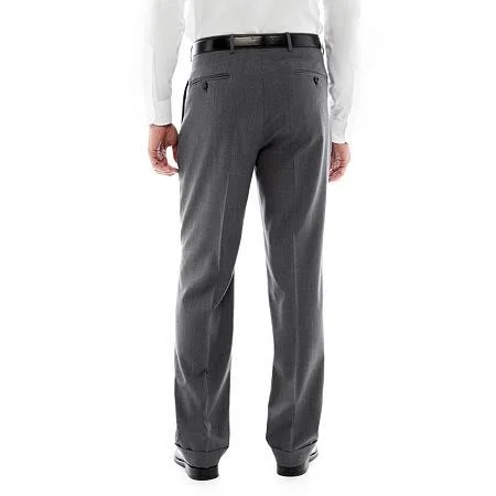 Stafford Executive Super 100 Pleated Suit Pants - Classic, 32 34, Gray, Black Friday Deal