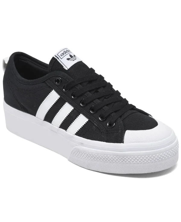 Adidas Women's Originals Nizza Platform Casual Shoes FV5321 - 5.5, Black