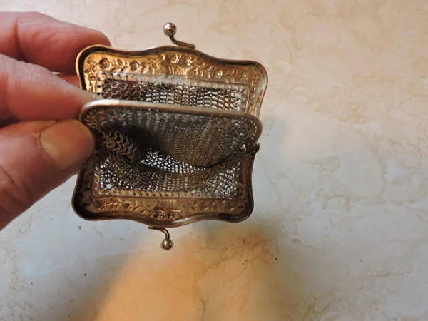 Chain Mal Change Purse Unique Collectible Chain Mail 3 Compartments Chain Mal Vintage Silver Color Coin Purse Vintage Money Hold