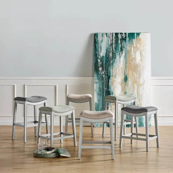 Grover Fabric Counter Stool - Lyon Light Green