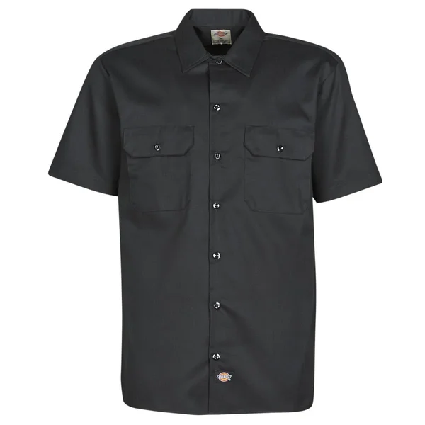 Dickies Men's Short Sleeve Work Shirt, Black, Extra Large