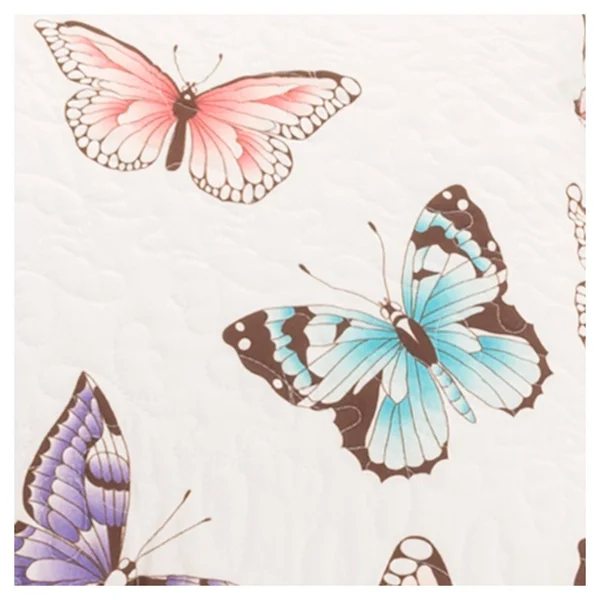 Lush Decor Flutter Butterfly Quilt Pink Set Full/Queen