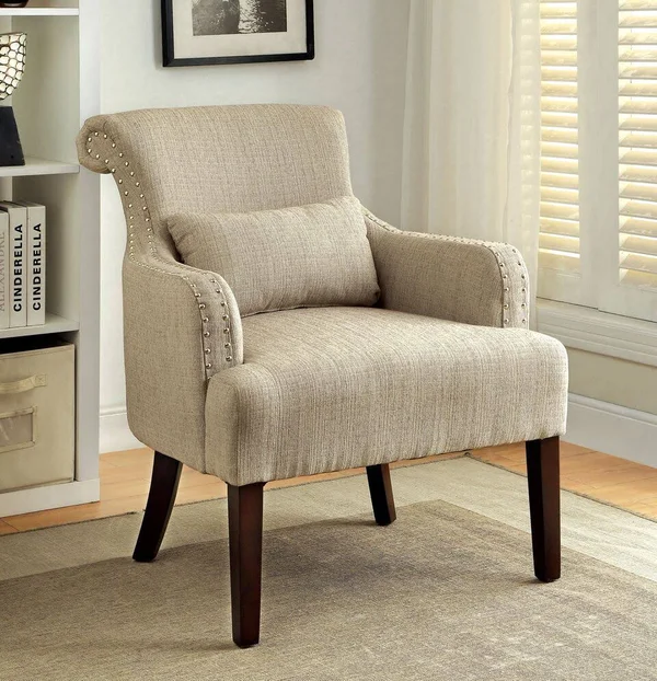 Furniture of America Millennium Beige Accent Chair - Enitial Lab IDF-AC6113BG