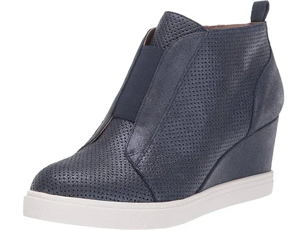 Women's Linea Paolo Felicia II Wedge Bootie Sapphire Suede, 12 M