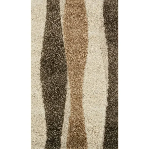 Alexander Home Julian Mid-Century Modern Wave Shag Area Rug - Neutral 7&7x22 x 10&6x22