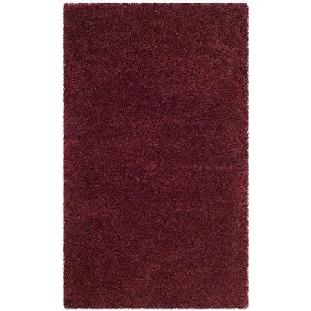 Wrought Studio Psyche Shag Maroon Area Rug, Red