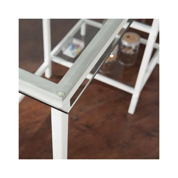 Southern Enterprises Layton Metal & Glass Student Desk - White