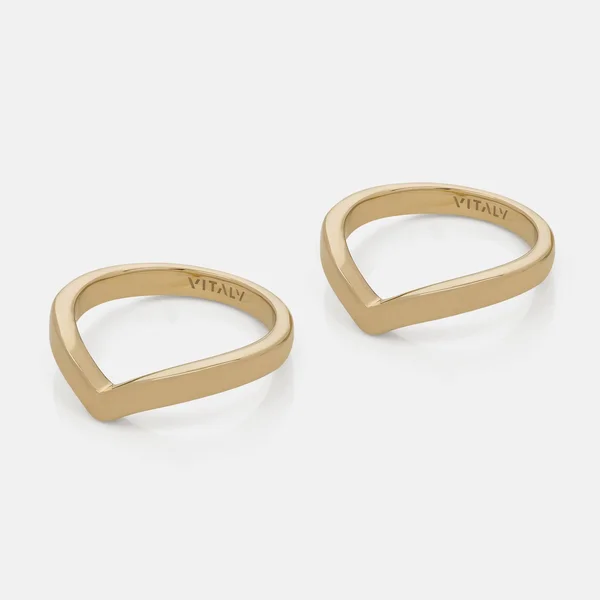 Vitaly Stainless Steel Cell Rings Gold - 7