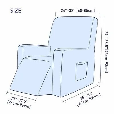 Super Soft Stretch Textured Grid Box Cushion Recliner Slipcover Ebern Designs Fabric or Leather Type: Steel Blue Polyester Blend