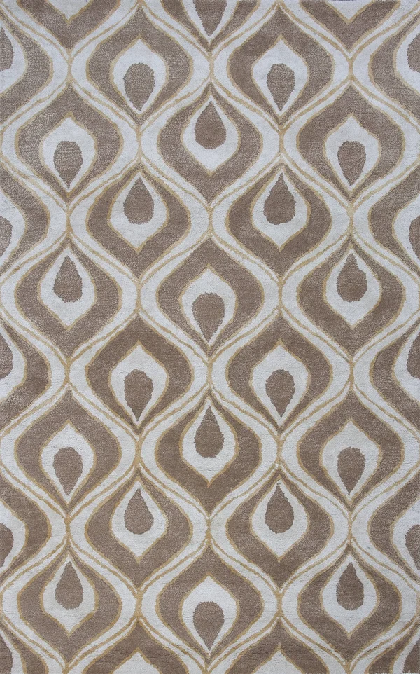 Kas Bob Mackie Home 1020 Beige Eye of The Peacock Area Rug 5' x 8'