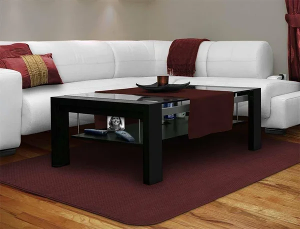 House, Home and More Skid-Resistant Carpet Indoor Area Rug Floor Mat - Burgundy Red - 4 Feet x 6 Feet