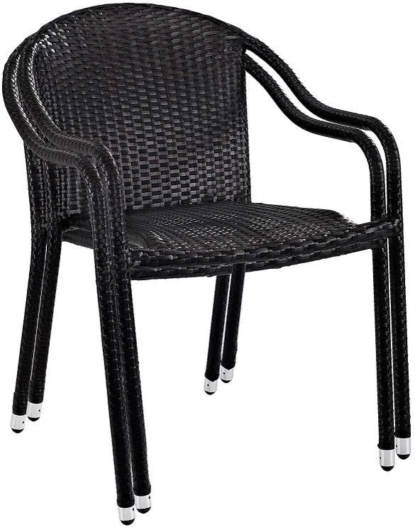 Crosley Palm Harbor Outdoor Wicker Stackable Chairs - Brown - 2 pack
