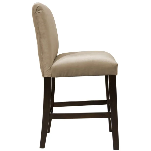 Aster Diamond Tufted Back Counter Stool Tan Velvet - Cloth & Co.