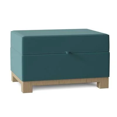 Brandes Storage Ottoman Winston Porter Body Fabric: Klein Peacock - Leg Color: Dark Brown
