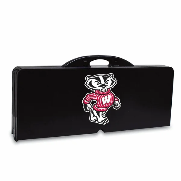 Picnic Time Picnic Table Black University of Wisconsin Badgers