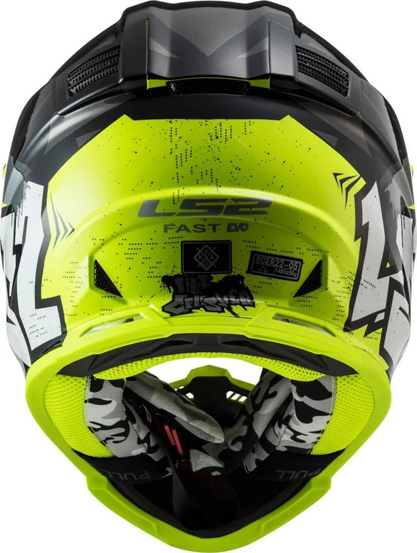 LS2 MX437 Fast Evo Crusher Motocross Helmet, black-yellow, Size Xs