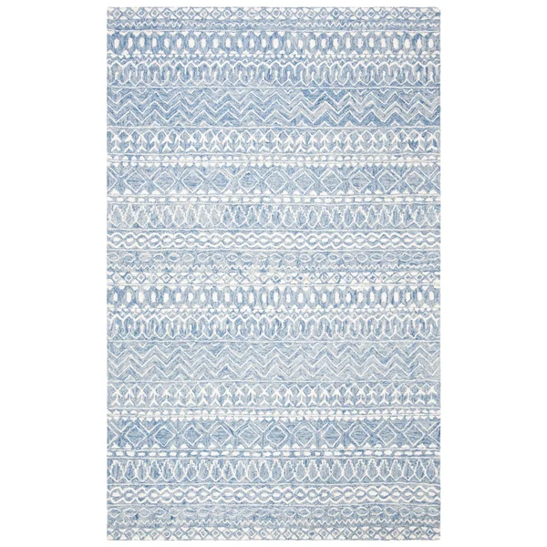 Safavieh Micro-Loop Aqua/Ivory 4 ft. x 6 ft. Area Rug