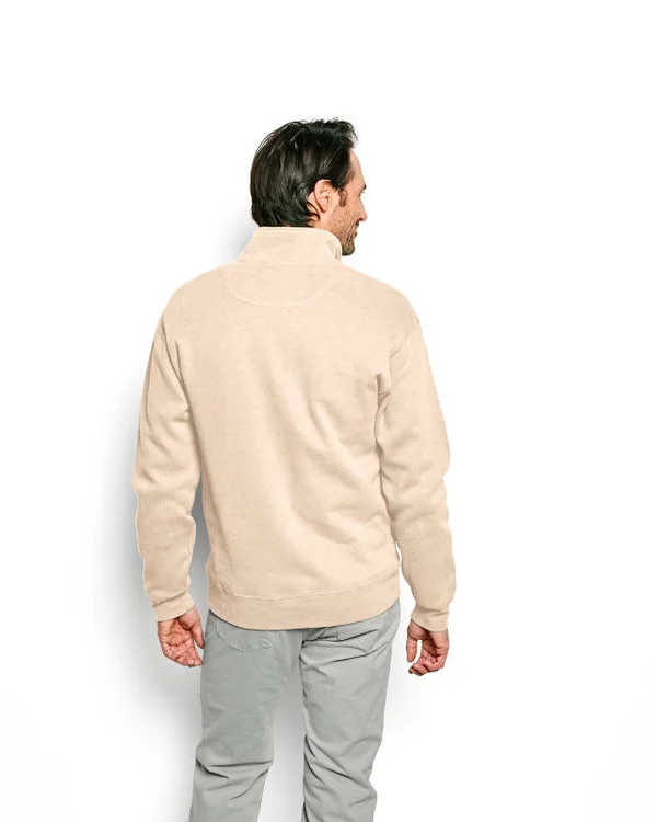 Men's Signature Softest Quarter-Zip Pullover Sweatshirt - Natural Heather, Size Medium, Cotton, Orvis