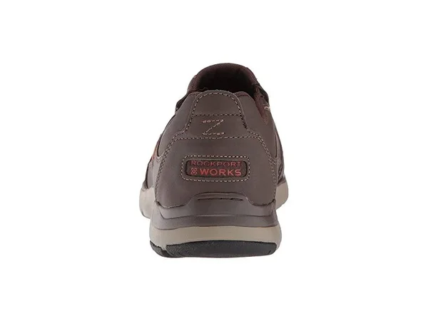 Rockport Works RK6675 Kingstin Work Slip on Oxford - Steel Toe, Men's Sz 7 W Wide, Dark Brown