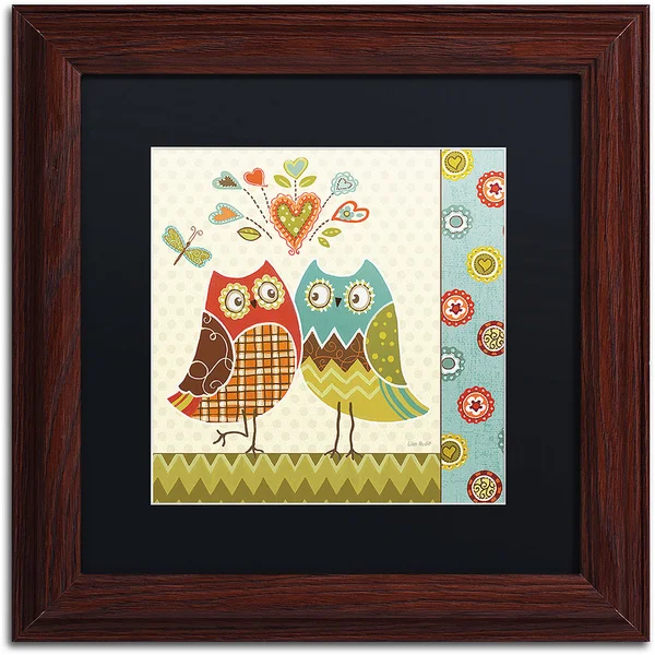 Trademark Fine Art Owl Wonderful II by Lisa Audit Framed Graphic Art - Size: 11x22 H x 11x22 W x 0.5x22 D