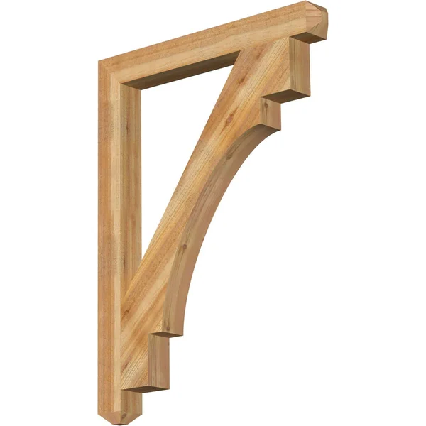 Ekena Millwork 4x22W x 36x22D x 48x22H Merced Craftsman Rough Sawn BRACKET - Western Red Cedar