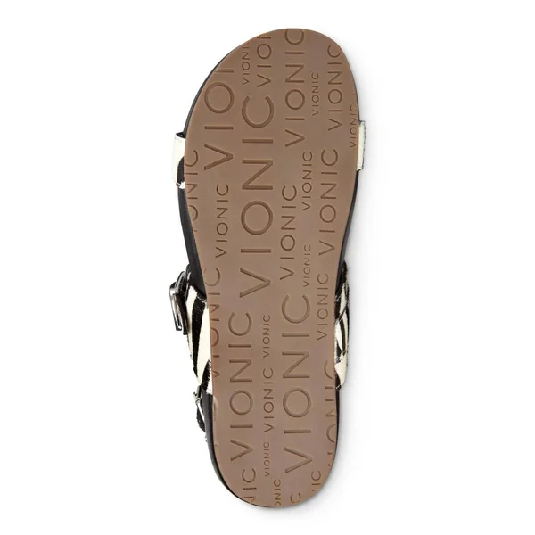 Women's Vionic with Orthaheel Technology Samar Sandal, Black Zebra