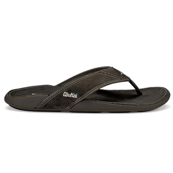 Olukai Men's Nui Leather Flip Flop - Island Salt 15