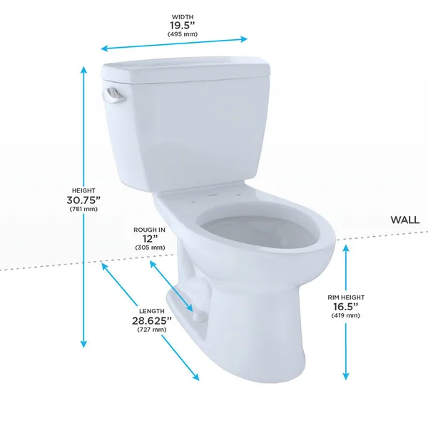 Toto Drake Elongated Two Piece Toilet CST744SLDB#03 Bone