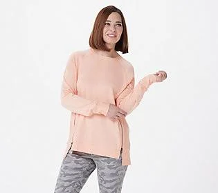 zuda Regular Z-Knit Tunic PulloverSweatshirt - Size 4X, Sunset Peach