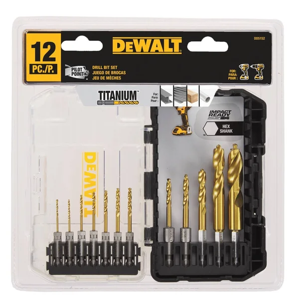 DeWalt Pilot Point Titanium Drill Bit Set 12 PC