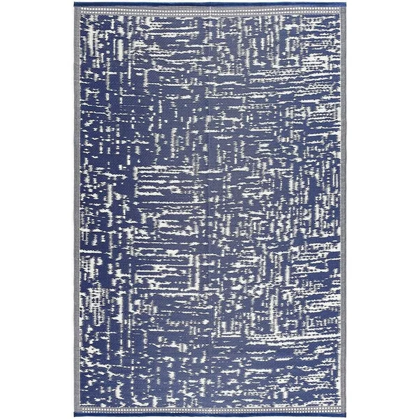 Lightweight Indoor Outdoor Reversible Plastic Area Rug - Ohio - Ohio-Blue 5 x 7