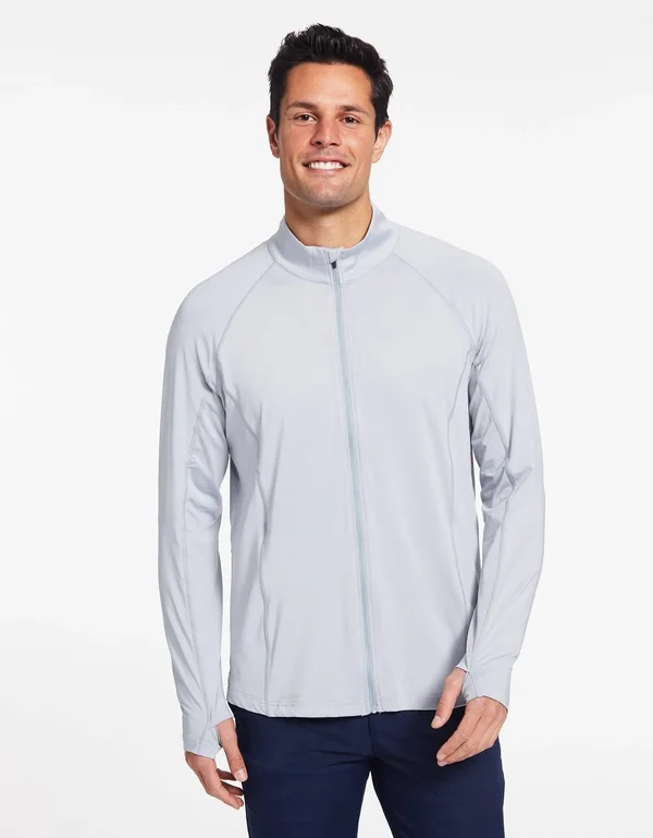 UPF 50+ Sun Protective Essential Full Zip Jacket for Men, Solbari Light Grey