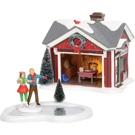 Department 56 6004814 Original Snow Village Holiday Skating Party Lit Building and Accessory Set - 5.25 inch, Department 56 Lit B
