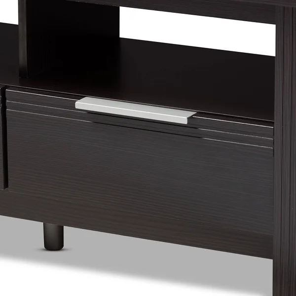 Baxton Studio Elaine Modern Contemporary Wenge Brown Finished TV Stand
