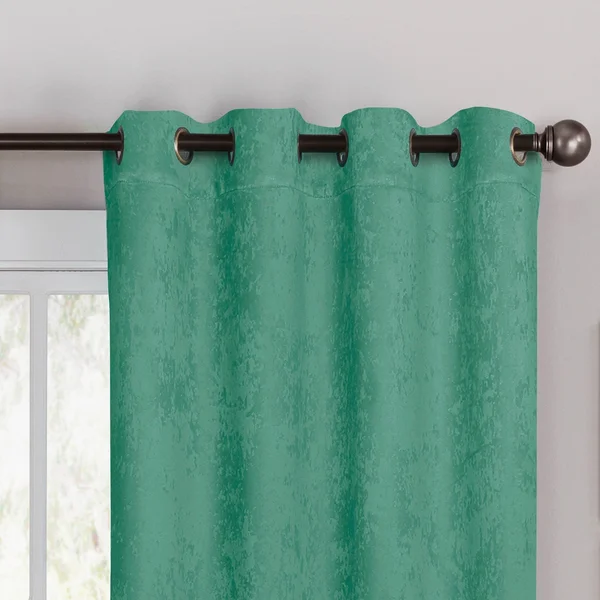 Bella Luna Faux Suede Room Darkening Grommet Curtain Panel Pair - Beige, 108x22 x 96x22