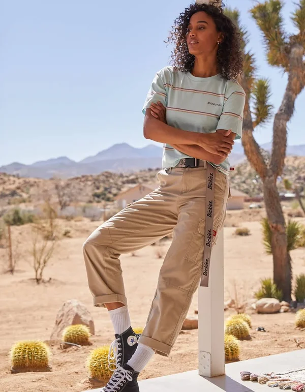 Dickies Belted Utility Khaki Cargo Pants - Khaki - 7