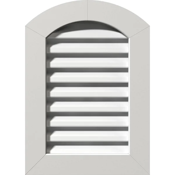 Ekena Millwork GVPAR20X3001FUN 20x22W x 30x22H Arch Top Gable Vent (25x22W x 35x22H Frame Size): Functional, PVC Gable Vent w/ 1