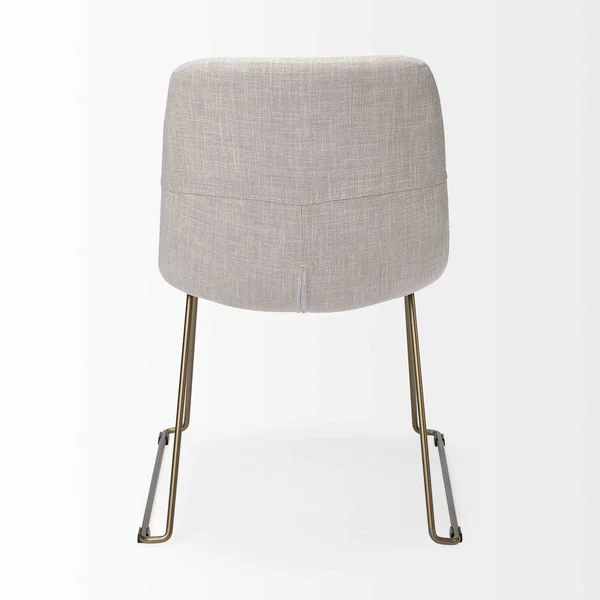 HomeRoots 380431 Cream Fabric Seat with Gold Metal Frame Dining Chair, 33 x 24.3 x 19