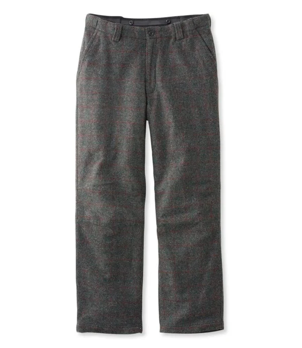 Men's Maine Guide Wool Pants with Primaloft - Plaid Gray 42x31, L.L.Bean
