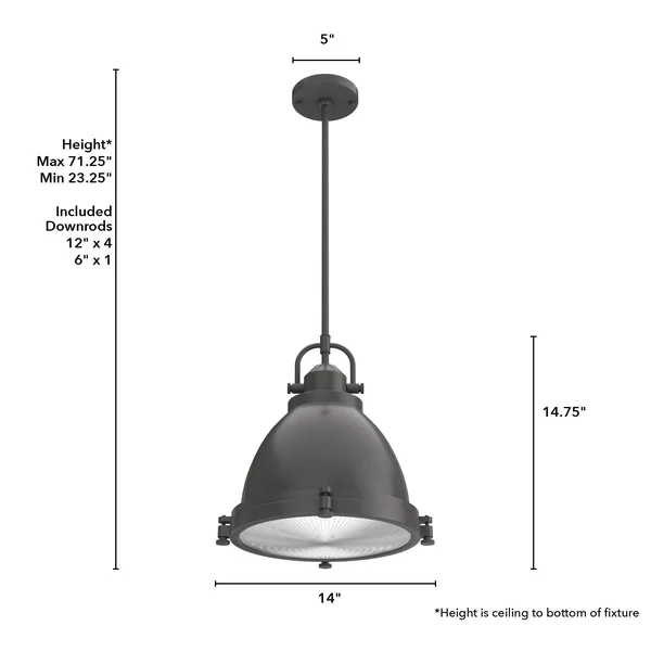Hunter Bridgemoor 14x22 2-Light Pendant - Brushed Nickel 19104