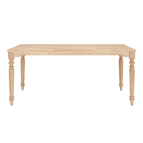 StyleWell Unfinished Wood Rectangular Table for 6 with Leg Detail (68 in. L x 29.75 in. H)