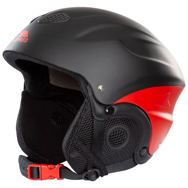 Trespass Adults Skyhigh Protective Snow Sport Ski Helmet Black/Red L