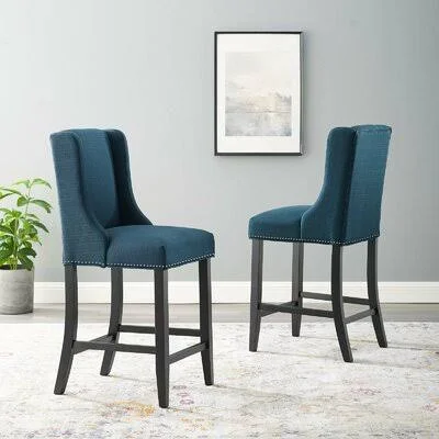 Shadiya Bar & Counter Stool Latitude Run Color: Azure, Seat Height: Counter Stool (26.5x22 Seat Height)