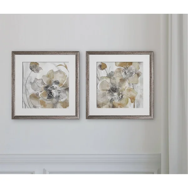 Wexford Home Taupe Spring Poppy -2 Piece Set